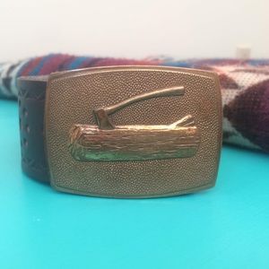 Vintage Boy Scouts Belt Buckle & Belt